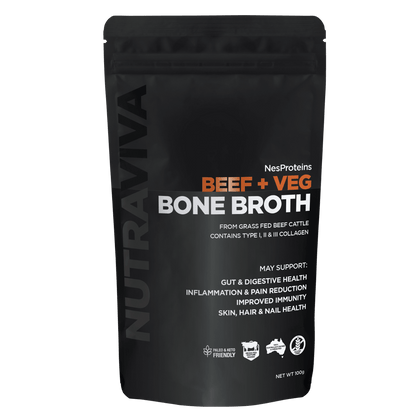 Nutraviva Australian Beef Bone Broth Powder 100g - Anjelstore 