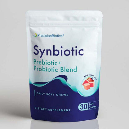 Precision Biotics Synbiotic Prebiotic and Probiotic Daily Soft Chews Mixed Berry Flavour 30 Chews - Anjelstore 