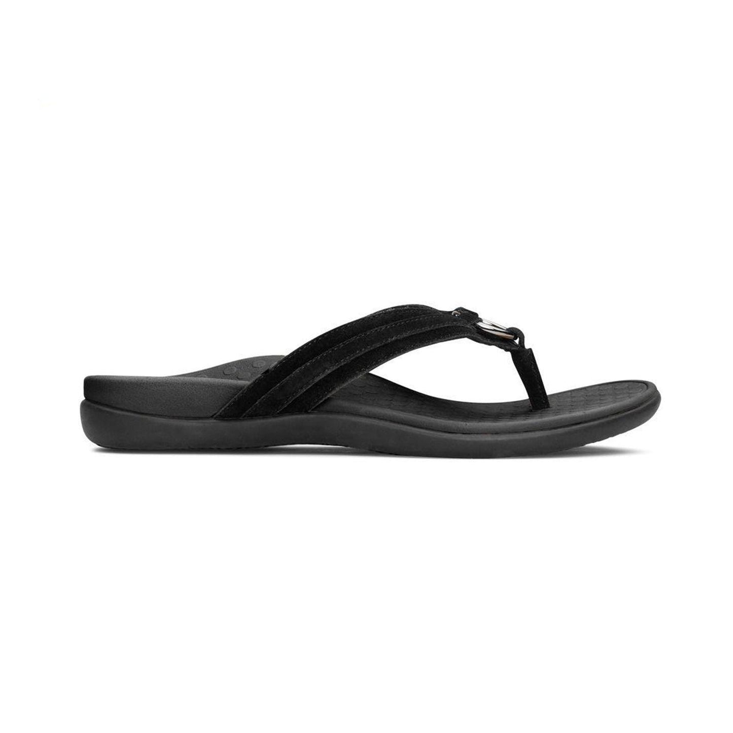 Vionic Tide Aloe Toe Post Black Arch Flip Flops - Anjelstore 