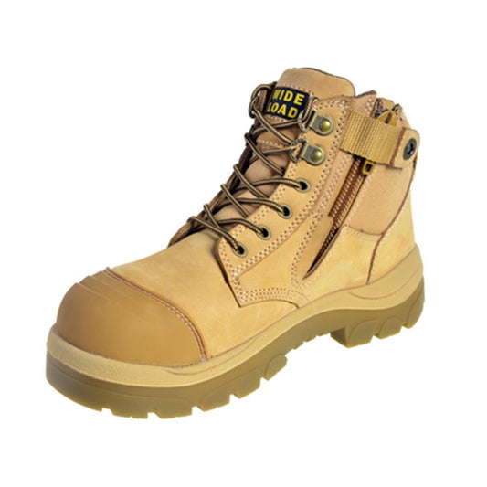 Wide Load Tan Steel Cap Safety Boot 6 Inch - Anjelstore 